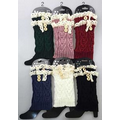 Short Boot Topper Leg Warmer w/Lace and Buttons